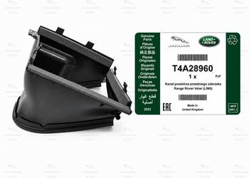 Jaguar F-Pace X761 Velar L560 Kanał Powietrza Prawy T4A28960 OEM