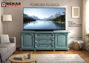 Śliczna Komoda 150` KLASICA  Turkusowy  Pastelowy PRODUCENT BEKAS MEBLE
