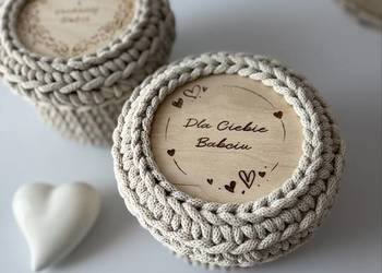 Szkatułka pudełko na szydełku dzień babci i dziadka