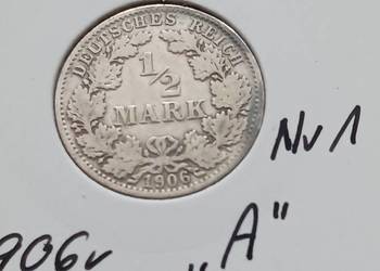 1/2 Marki  Prusy 1906 r. - nr.1 - mennica A