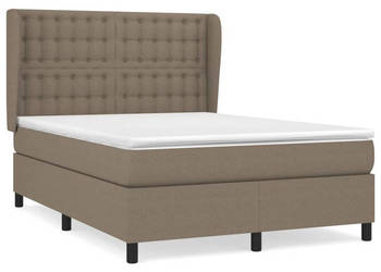 Łóżko kontynentalne z materacem taupe tkanina 140x190 cm WM-3128281