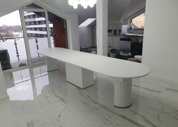 Luksusowy stół owalny rozkładany FUNDIO, Nowoczesny stół , AKANT Meble