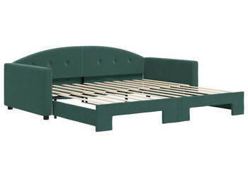 Sofa rozsuwana ciemnozielona aksamit 100x200 cm WM-3197310