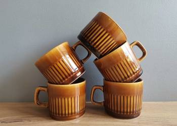 Stare nieużywane filiżanki Kera Vitral 5 sztuk Czechosłowacja F. Kulik