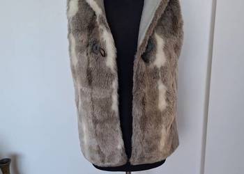 Brązowe wiosenne futerko przejściowe bezrękawnik kamizelka ZARA 38