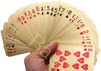 ZŁOTO KARTY DO GRY POKER ZŁOTA TALIA 24 Kar Dolar Certyfikat