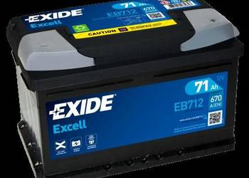 Akumulator 71Ah 670A Exide Excell  EB712 PRAWY PLUS