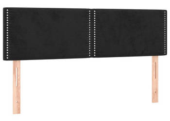 Zagłówek do łóżka z LED czarny 144x5x78/88 cm aksamit WM-3121522