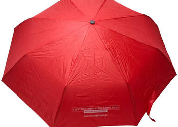 Parasol automatyczny, składany, czerwony, 56x96cm, krwiodawstwo