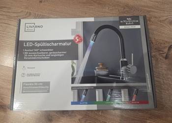 Bateria kuchenna LED zmienia kolor wg temperatury wody Livarno czarna