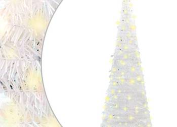 vidaXL Sztuczna choinka typu pop-up, 150 LED, biała, 180 cm（SKU:357754）