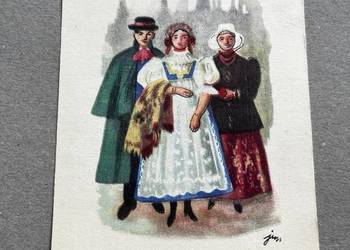 Pocztówka - Stroje ludowe - Pszczyńskie J. M. Szancer