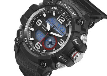 Zegarek męski analogowo - cyfrowy BARDZO DUŻY jak G-SHOCK czarny