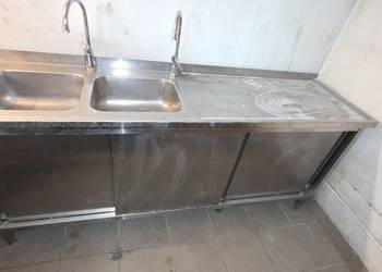 Dwukomorowy zlewozmywak + stół 200 cm długi  Stalgast