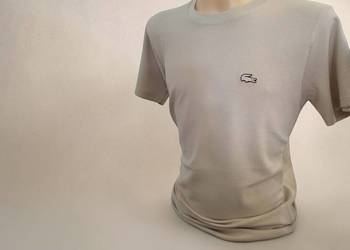 T-shirt bawełniany Lacoste, beżowy L regular fit