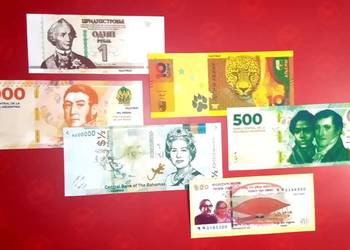 135 - Reprodukcja (kopia) Banknoty Świata-06 - 6 szt. (skala 1:1)