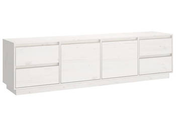 Szafka pod telewizor biała 176x37x475cm lite drewno sosnowe WM-814320