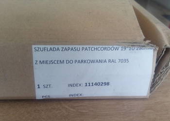 Szuflada zapasu patchcordów 19" 1U