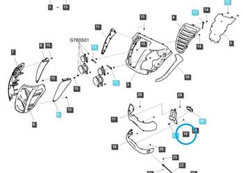 Wspornik, mocowanie grilla / TRG830 / LS Tractor 40267276