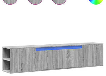 Ścienna szafka pod TV z LED szary dąb sonoma 180x31x395 cm WM-3307959
