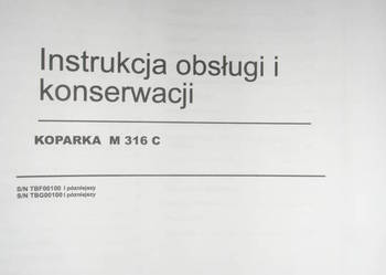 dtr instrukcja obsługi caterpillar M316C i iNNE