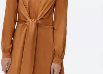 SIMPLE SUKIENKA MIDI BRĄZOWA CODZIENNA ELEGANCKA L