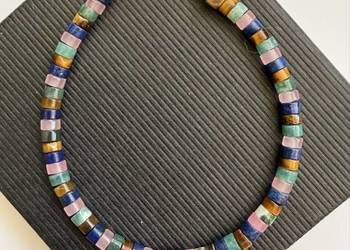 Bransoletka kamień lapis lazuli,tygrysie oko,awenturyn,,różowy kwarc