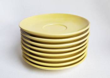 Porcelit Pruszków żółty talerzyk 8 szt