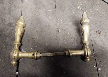 Klamki mosiężne zdobione, wiekowe.