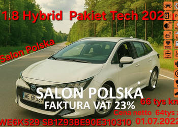 Toyota Corolla 22r Gwarancja + Salon Polska 1.8 HYBRID 66km 1wł E21 (2019-)
