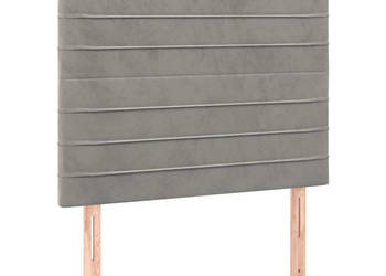 Zagłówek do łóżka z LED jasnoszary 90x5x118/128 cm aksamit WM-3122600