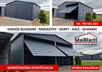 Garaż Blaszany Grafitowy 6x6, Blaszak, Wiata, Garaże Blaszane – Maj-Blach