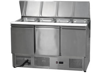 Profesjonalny Stół Chłodniczy Sałatkowy 3-Drzwiowy 1365x700x850mm Esl3850