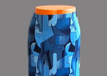 Damska geometryczna spódnica klasyczna granatowa uniwersalna