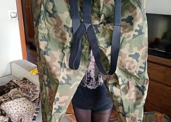 wodoodporne spodnie wojskowe moro XXL/S z szelkami nowe