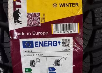 2x Opona nowa zimowa 235/40R18 TAURUS 309zł(szt.) WYSYŁA GRATIS