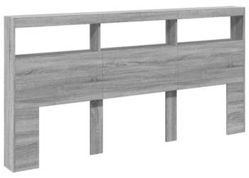 Zagłówek z półkami i LED szary dąb sonoma 200x17x102 cm WM-839222