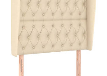 Zagłówek uszak kremowy 103x23x118/128 cm tkanina WM-3118287