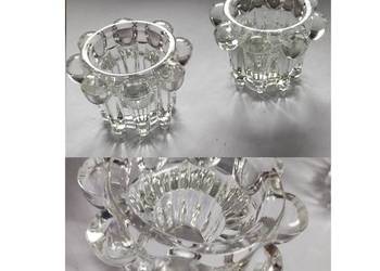 kryształowy świecznik ozdobny vintage  francuski unikat retro