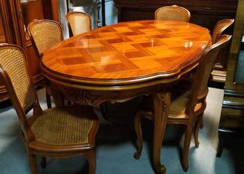 Francuski komplet rozkładany stół + 6 krzeseł