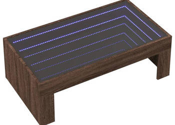 Stolik kawowy z LED Infinity brązowy dąb 90x50x30 cm WM-847622