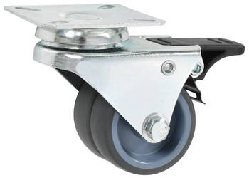 Podwójne kółka skrętne z podwójnymi hamulcami 4 szt. 50 mm WM-143439