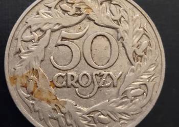 Moneta 50 gr 1923 r. z czasów przedwojennych