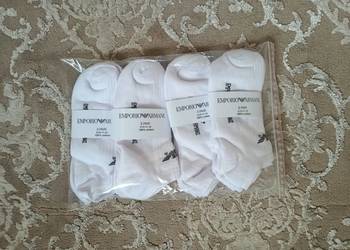 Komplet skarpetki męskie stopki Emporio Armani, 41-45, białe 12 sztuk