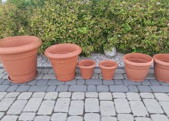 DONICZKI z tworzywa 42cm 32cm 23cm 17cm ceglany brąz / 6 szt. + Gratis