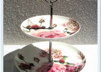 Piękna etażerka * RÓŻE * IHR * porcelana kostna