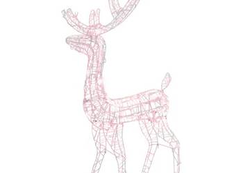 vidaXL Świąteczny renifer, akrylowy, 120 cm, 140 ciepłych białych（SKU:32978