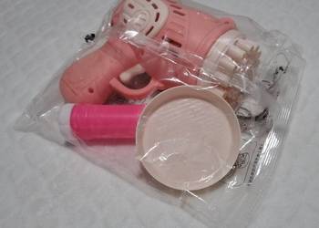Pistolet do baniek mydlanych, bubble gun, maszynowy, różowy, 15,5cm (Zabawk