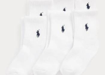 Komplet skarpety męskie Polo Ralph Lauren, 41-44, białe 12 sztuk