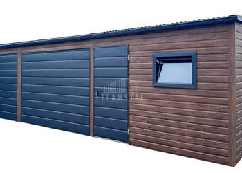 Garaż blaszany 10x3m - 2x brama - drzwi - 2x okno rynna  TS1148
